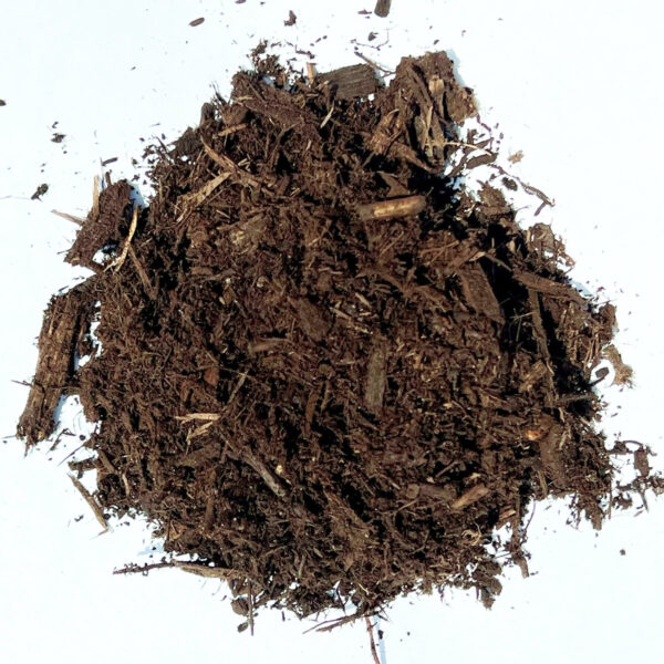 chocolate brown dyed mulch pile